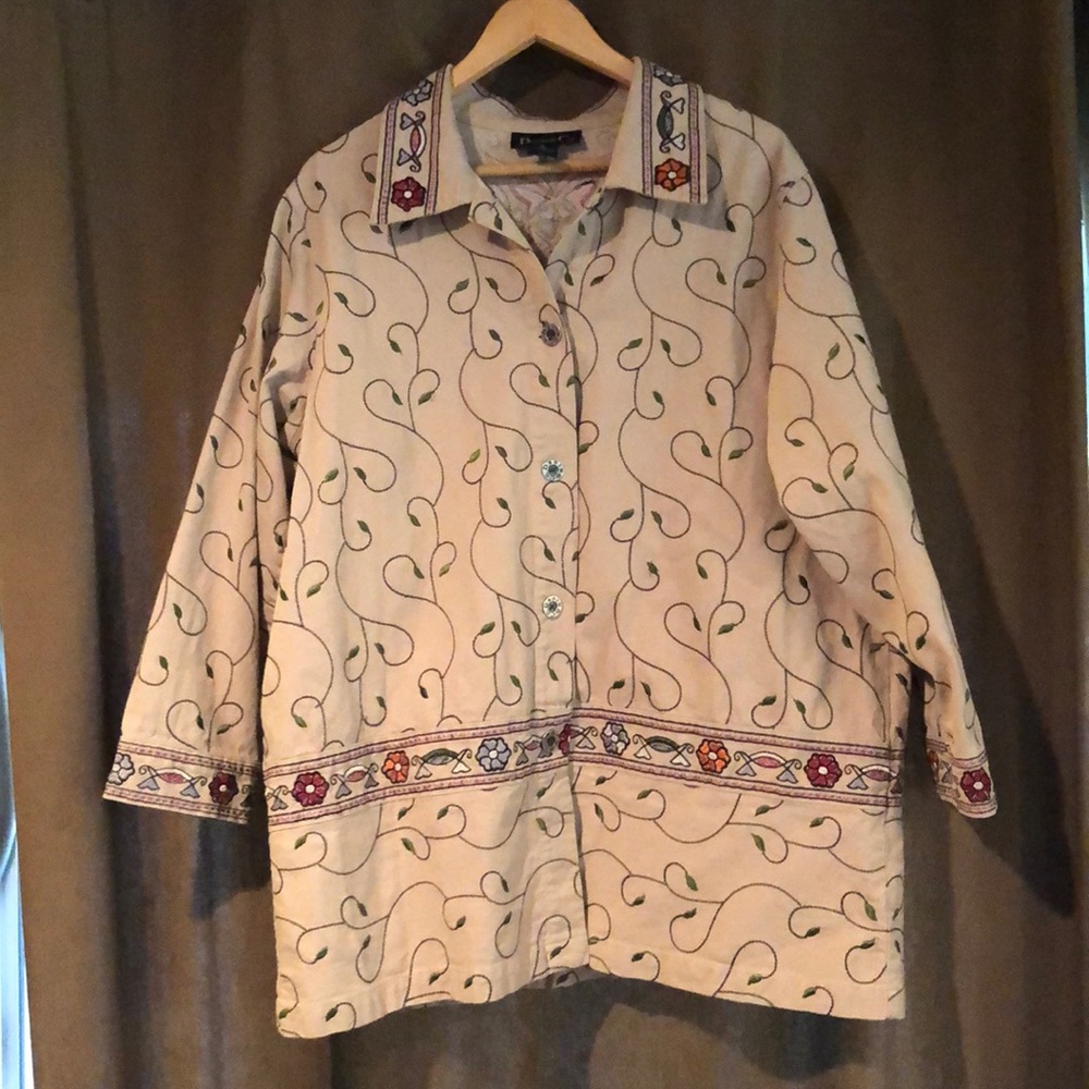 Tan Embroidered Jacket